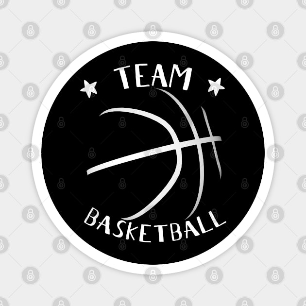 Only Basketball Sport BBall Outlines - Team Basketball Magnet by HappyGiftArt